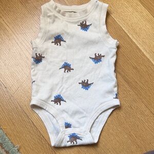 Carter's Cream and Blue Dinosaur One Piece
